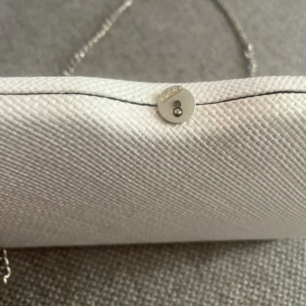 Olga Berg Cece‎ Straw Woven Box Clutch with flaw